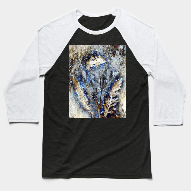 Botanical mixed media Baseball T-Shirt by redwitchart